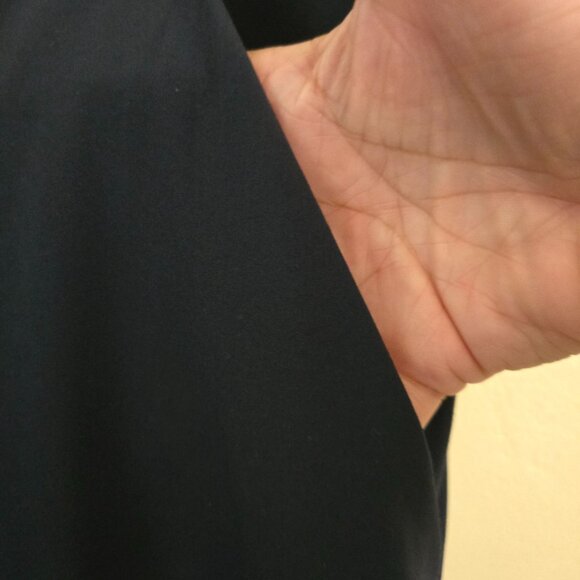 Athleta Navy Double Waist Band High Rise Wide Leg Pants Pockets Size 12 - Picture 4 of 6